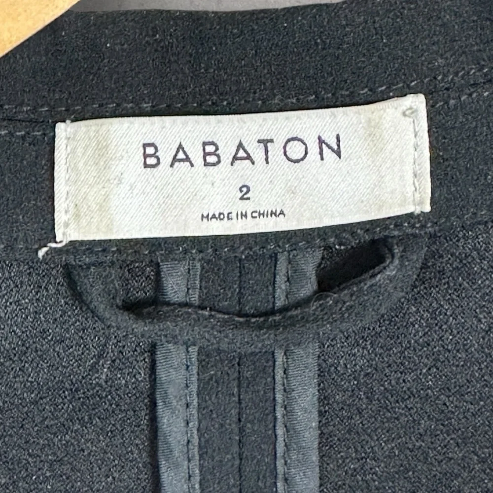Aritzia Babaton‎ Delos Blazer Black Drape Size 2 Cupro Crepe Minimalist Career - Picture 4 of 16